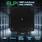 ELP Ultra HD 16MP Autofocus USB Camera IMX298 UVC Driverless Webcam for PC Raspberry Pi Android for Face Recognition