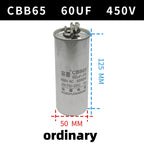 CBB65 450V Motor Capacitor Air Conditioner Compressor Start Capacitor 5uF 6uF 20uF 25uF 30uF 35uF 40uF 45uF 50uF 60uF 70uF