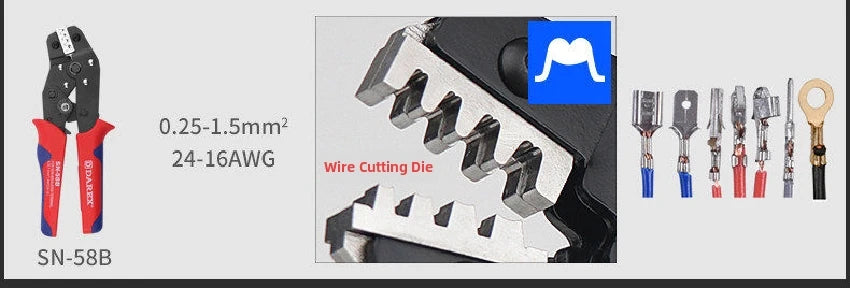 Darex DuPont Spring Terminal Automotive Wiring Harness Power SN Cold-Press Terminal Wire Crimping Pliers