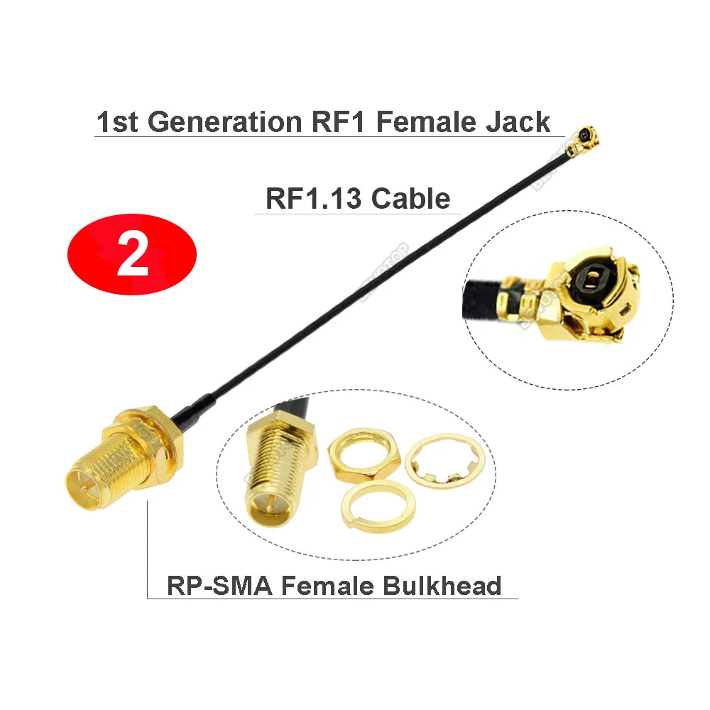 1pcs SMA to IPX Jumper 1st/4th Generation RF1/ RF4 Female Jack to SMA/ RP-SMA Female WIFI Antenna Cable RF1.13 Extension Pigtail