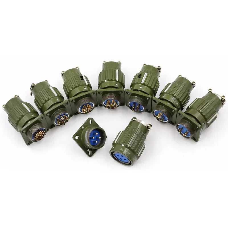 Y21M Series Fast Buckle Aviation Fixed Type Industrie Connector Plug Socket Male Female  2/3/4/5/7/10/14/16 Pin Army Green