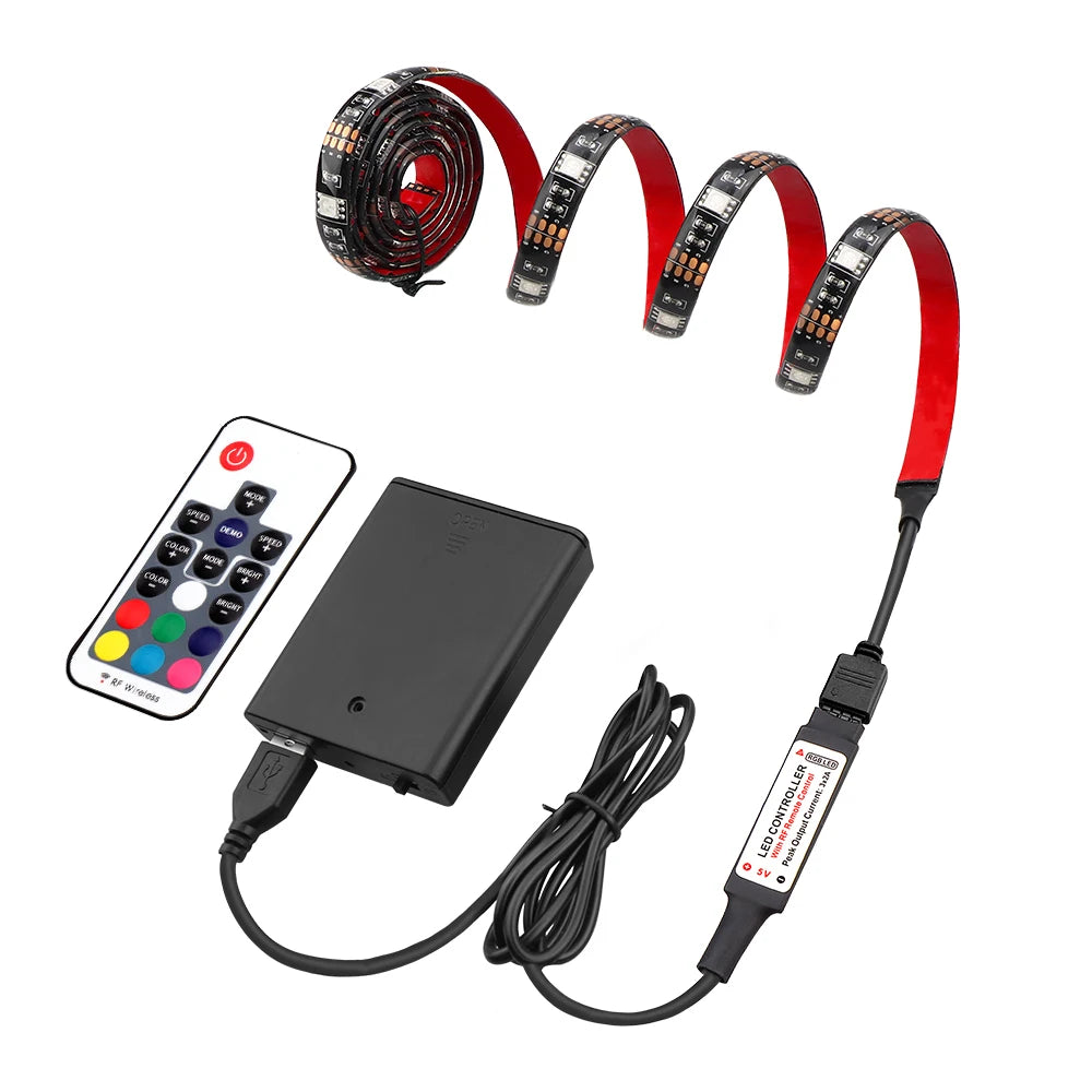 Coolo 5050 RGB LED Strip Lights IP65 Waterproof 2 x 100cm For Bike Electric Scooter Skateboard Motorcycle Taillight Safety Light