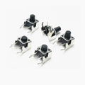 20Pcs 6x6 PCB Momentary Tactile Tact Push Button 4-Pin Self-reset Switch Right Angle With stent 6*6*4.3/4.5/5/6/7/7.5/8/9/10mm