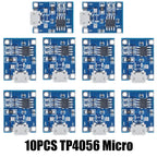 10PCS Micro/TYPE-C/MINI USB 5V 1A 18650 TP4056 Lithium Battery Charger Module Charging Board With Protection Dual Functions XCW
