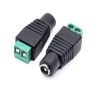 Male and Female Welding-Free DC Plug 5.5x2.1mm 2.5mm Welding-Free DC Female Head Green Terminal Monitoring Power Plug Push-But