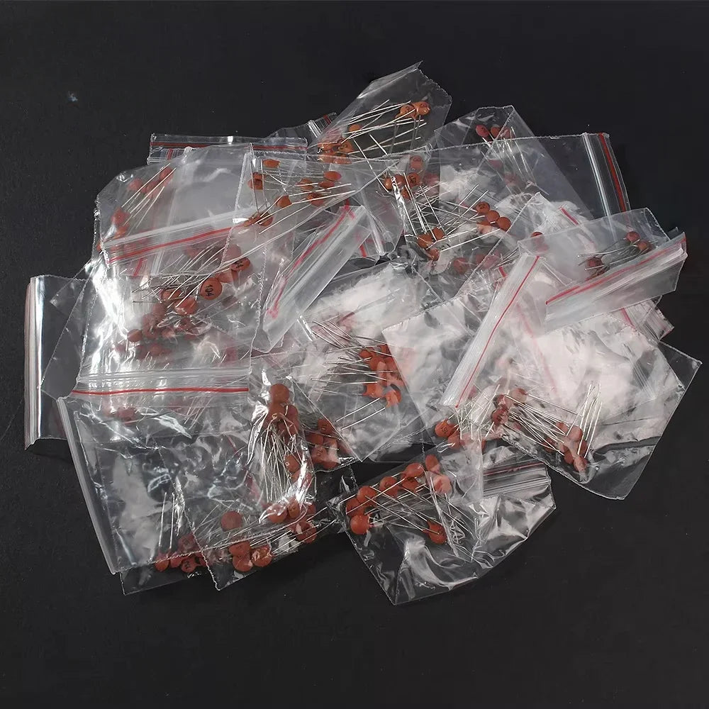 Ceramic Capacitor Kit Set 300pcs/960pcs 2pF-0.1uF Electronic Components Capacitor Assorted Kit IC Samples for DIY Electronics