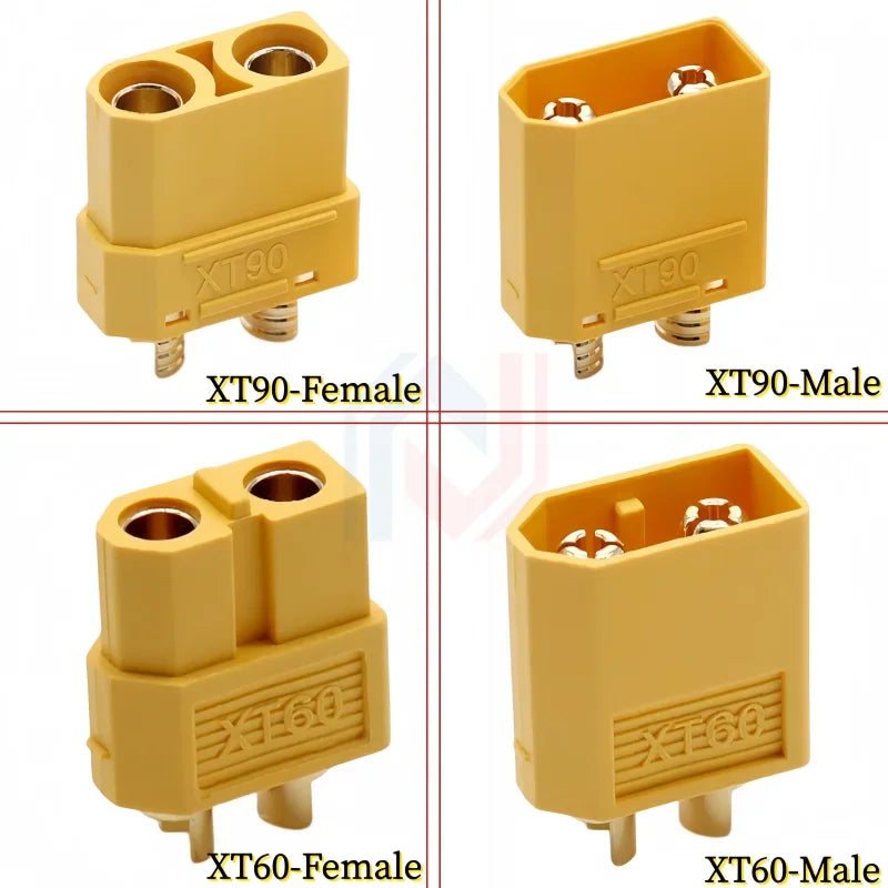 XT90 To XT60 Parallel Battery Cable 2-Way 12AWG Silicone Wire Male/Female Dual Extension Y Splitter for Battery Charger Motor