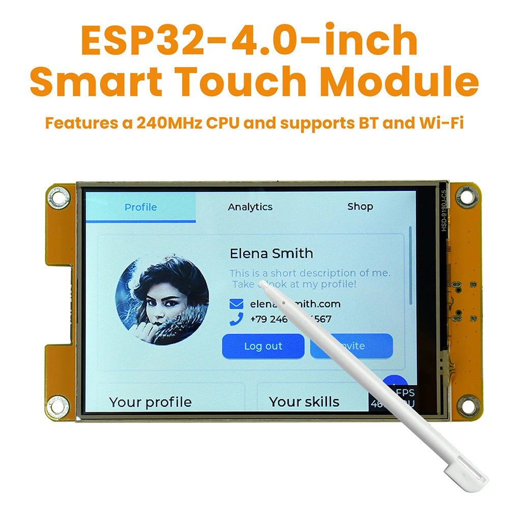 4.0-inch ESP32 WiFi Bluetooth Development Board Touchscreen ST7796S Driver 320*480 Smart Display Module Onboard ESP32-32E Module