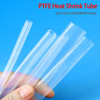 1/5m 1.7:1 Transparent Heat Shrinkable Sheath PTFE 0.5mm ~ 12mm 260℃ 600V High Temperature Pipe Shrink Tubing For Wires