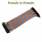 2.54mm Dupont Line 10CM 20CM 30CM 40Pin Male to Male + Male to Female and Female to Female Jumper Wire Dupont Cable for Arduino