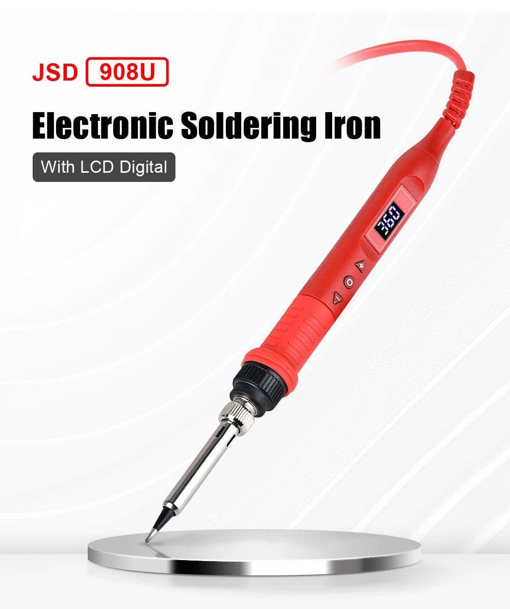JCD 908U Electric Soldering Iron 80W 220V/110V With Switch Multi-function Button Adjustable Temperature Iron Welding Tools