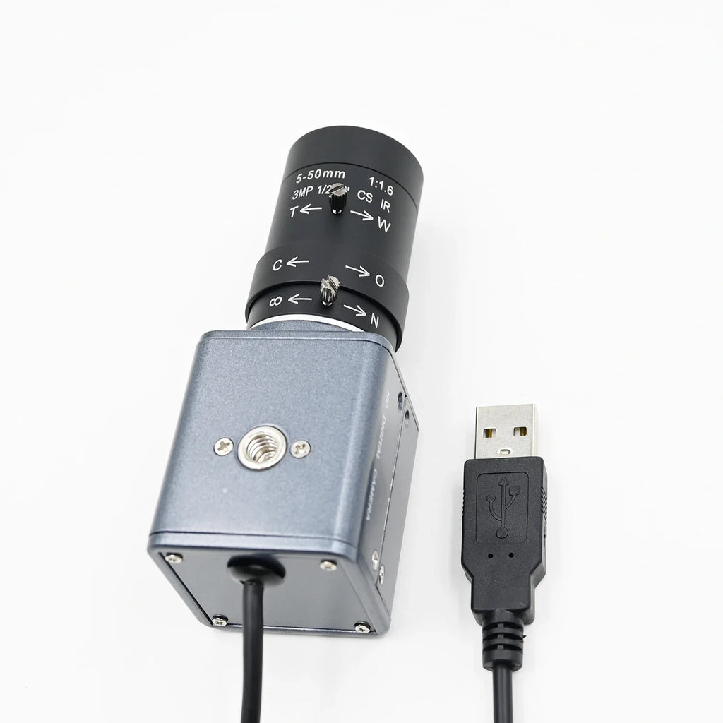 OV9281 Global Shutter,120fps USB Camera 720p Monochrome,Box Webcam 5-50mm/2.8-12mm Varifocal Lens,High Frame Rate Golf Simulator