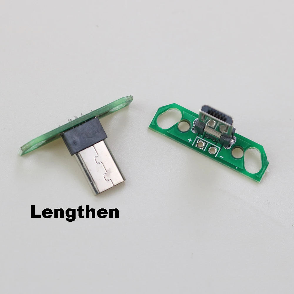 For Micro Data Charging Cable Jack Test Board with Pin Header 90 Degree Micro USB Female Male Connector