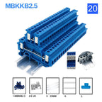 MBKKB2.5 MBKKB-2.5 Double Layer Screw Clamp DIN Rail Terminal Blocks Kit Set 500V 24A