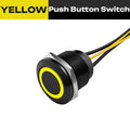FILN 22mm 20A Waterproof Metal Push Button Switch Ring LED Lighted Pre-Wired High Current Power Switch Lamp for Car Boat Marine