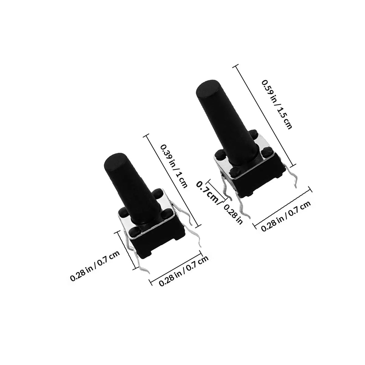 200 pcs Tactile Push Button Assortment Kit 5-Pin Momentary Electronic Components For Breadboard Circuit Board