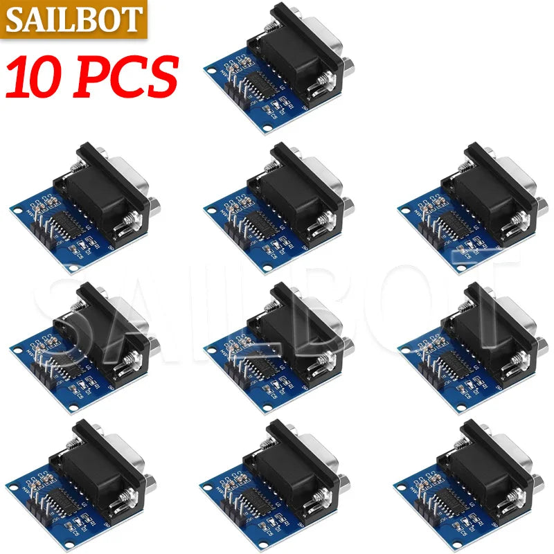 1/5/10PCS MAX3232 RS232 to TTL Serial Port Converter Module Female DB9 Connector MAX232 Flashing Board