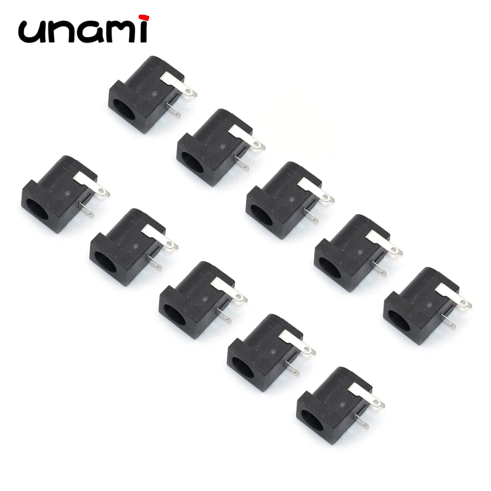 10Pcs DC Power Jack Socket Female Connector 5.5x2.1mm 3.5x1.3mm DC005 DC022 DC099 DC Plug Socket Nut Panel Mount Adapter