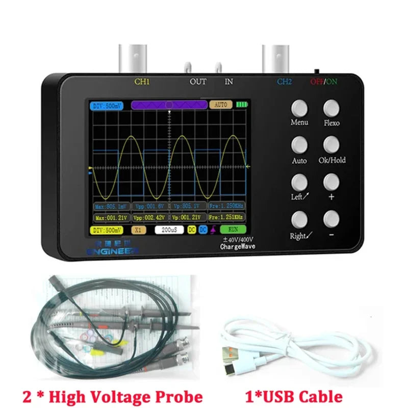 50M SCO2 Dual-Channel Digital Oscilloscope 10MHz Sampling Rate 2.5 KSA/s Analog Bandwidth Automatic PWM Electronic Repair Tool