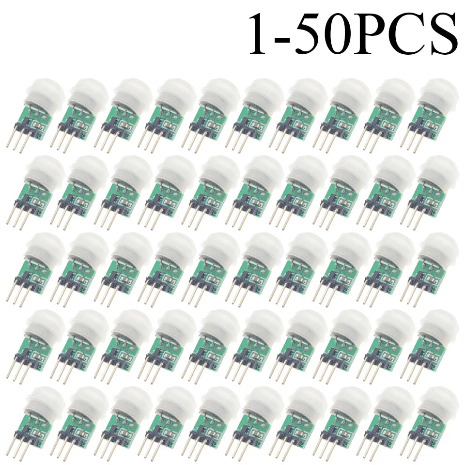 1-50PCS Mini IR Pyroelectric Infrared PIR Motion Human Sensor Automatic Detector Module AM312 Sensor DC 2.7 to 12V