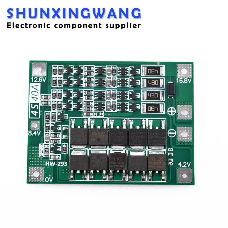 3S 4S 40A Li-ion Lithium Battery Charger Protection Board 18650 BMS For Drill Motor 11.1V 12.6V/14.8V 16.8V Enhance Balance