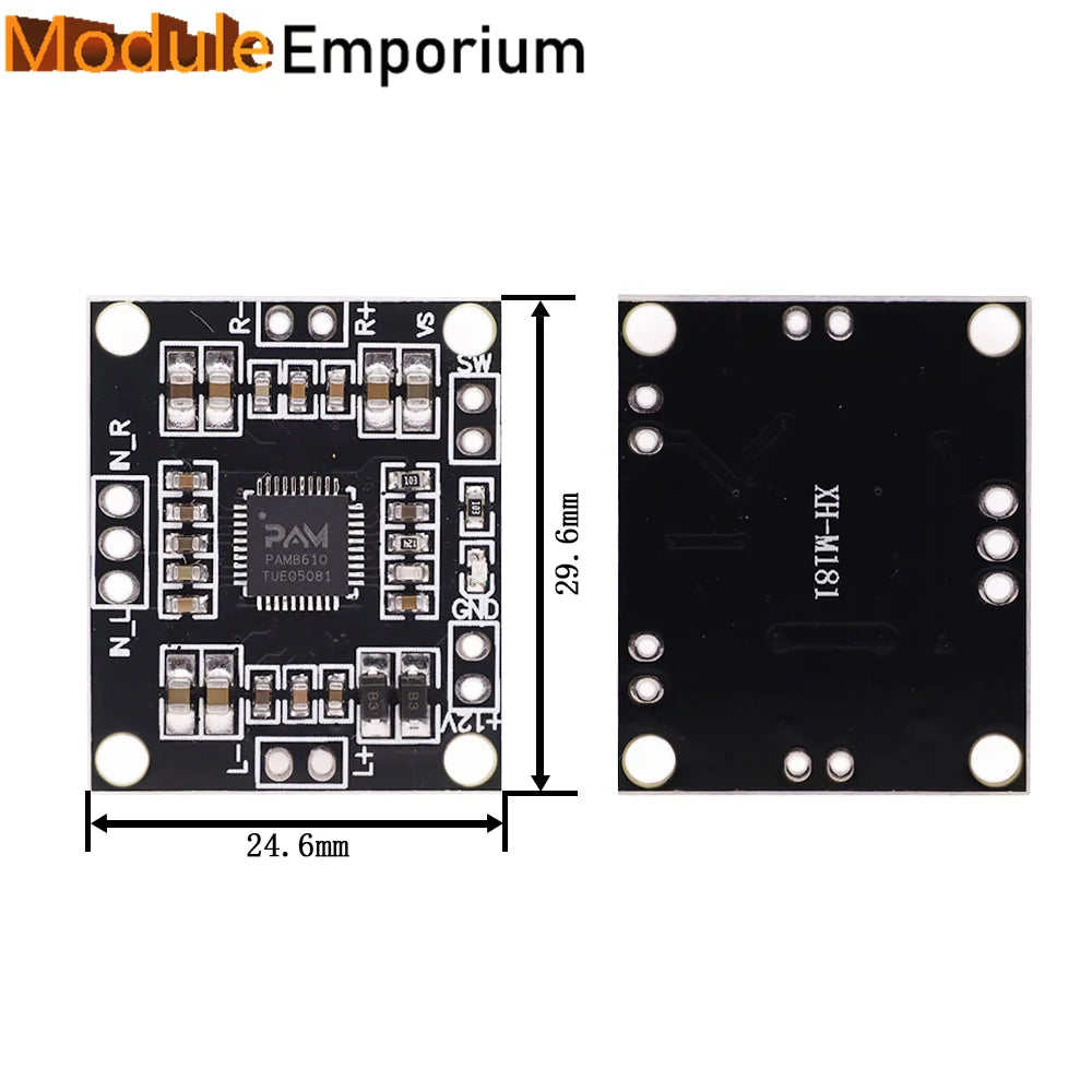 PAM8610 Digital Power Amplifier Board 2x15w Dual Channel Stereo Mini Class D 12V Mini Hi-Fi Audio Stereo Module 2X10W