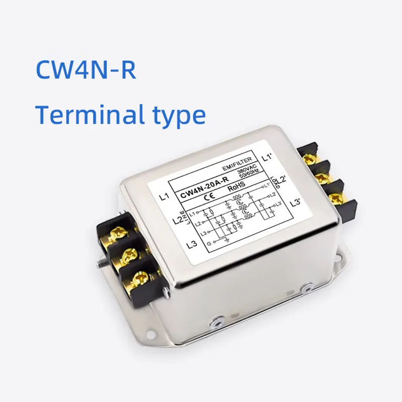 EMI filter power purifier CW7N-20/30/40/50/60/70/75A-R 380VAC 3-phase AC power supply filter Anti-interference