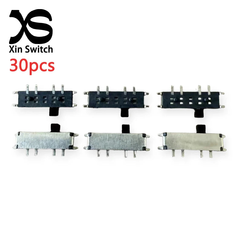 30PCS MSK-12C03-07 Small Toggle Switch With Positioning Column H1.5mm 8-Pin 3-Position DC12V Patch Side Press Type Power Switch