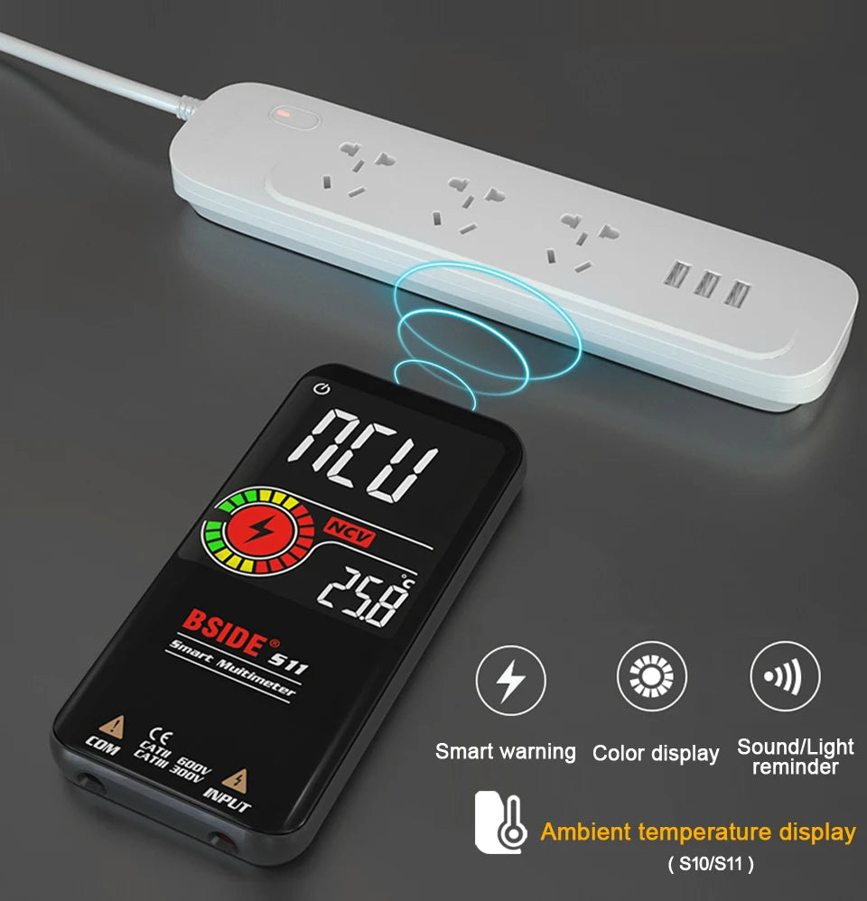 BSIDE Digital Multimeter Smart Electrician Tester USB Charge T-RMS DC AC Voltage Capacitance Ohm Hz NCV Professional Multitester
