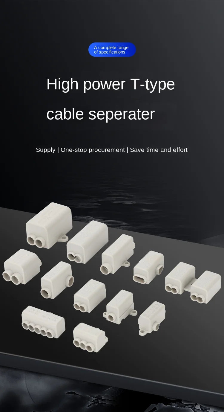 High Power Branch Terminal Quick Wire Connector Terminal Block 400V Electrical Cable Junction Box ZK-306 T-Type Wiring Terminal