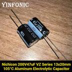5Pcs/20Pcs Nichicon 200V47uF VZ Series 13x20mm 105°C 47uF/200V Aluminum Electrolytic Capacitor