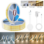 12V 24V Touch Dimmer COB LED Strip Light Hand Sweep Induction Switch US EU Power Kit Flex 320LEDs Tape Bedroom Kitchen Lighting