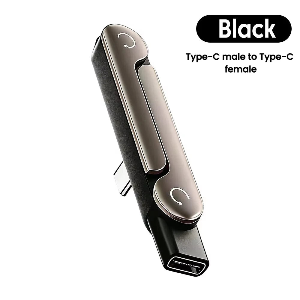 2 in 1 Type C Phone Charging Bracket Adapter 240W Fast Charge OTG Type-C Male to USB-C Female Converter For IPhone17 16 Samsung