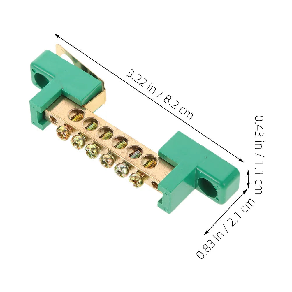 4Pcs Copper Terminal Block 6-Position Grounding Bus Bar for Electrical Distribution Power Box Wiring Heavy Duty Screw Type