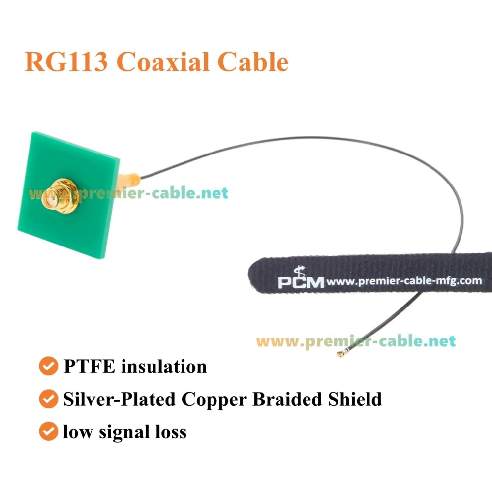 I-PEX Gen 4 MHF4 to SMA Female Bulkhead Panel Mount Cable RG113 50 Ohm Low Loss RF Coaxial Pigtail Extension Antenna Cable