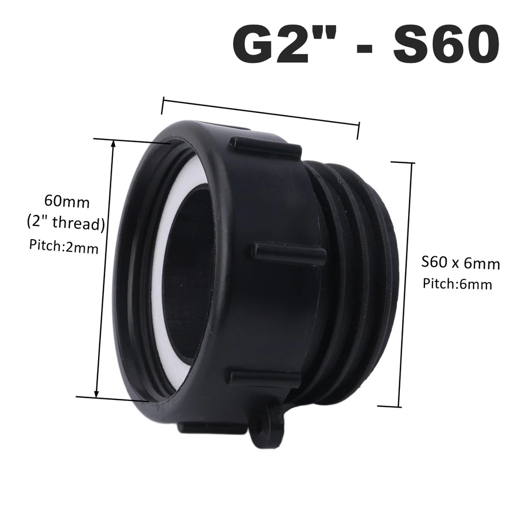 1000 Liter IBC Tank Adapter S60 x 1/2" 3/4' 1" 1.5 2" S100 Thread Connector Ton Barrel Joints IBC Tank Fitting
