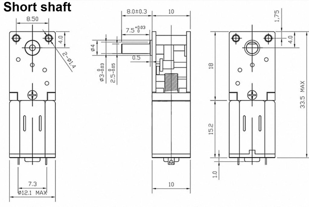 1pc Self Locking Worm Gear 1218-N20 Miniature DC Reduction Gear Motor 12V Low-speed Single Shaft Dual Shaft Motor