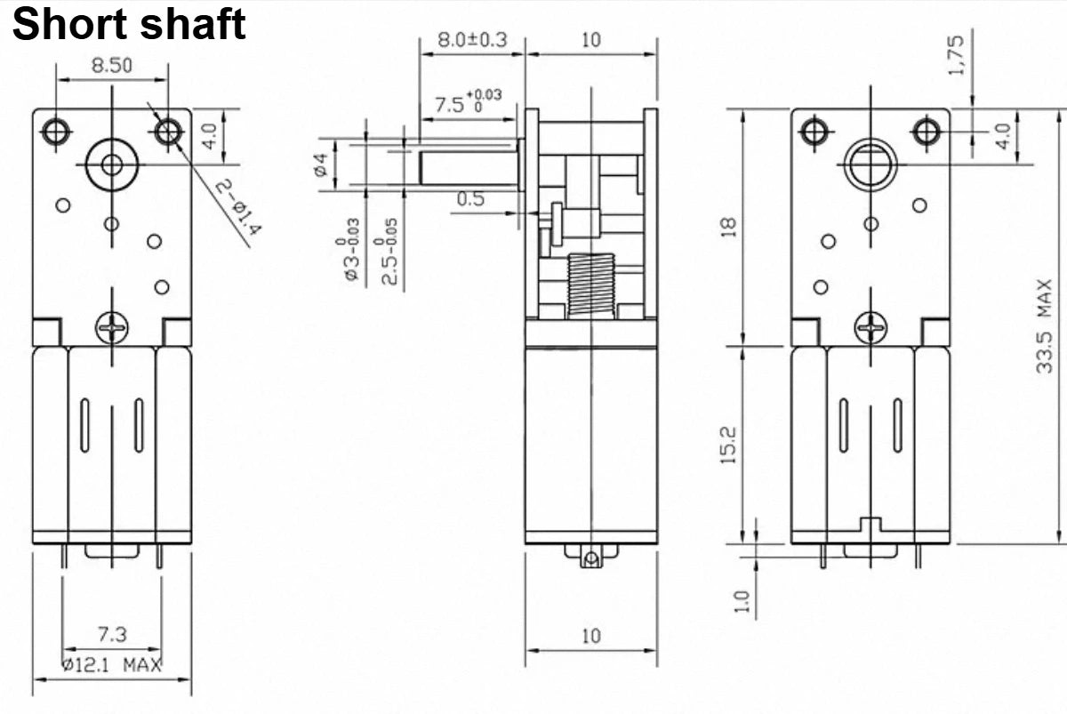 1pc Self Locking Worm Gear 1218-N20 Miniature DC Reduction Gear Motor 12V Low-speed Single Shaft Dual Shaft Motor