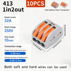 10/20/30PCS 2/3/4/5-Port Assorted Kit Quick Push In Lever Wire Connector Mini Compact Terminal Block 0.08-4mm2 Electrical Wiring