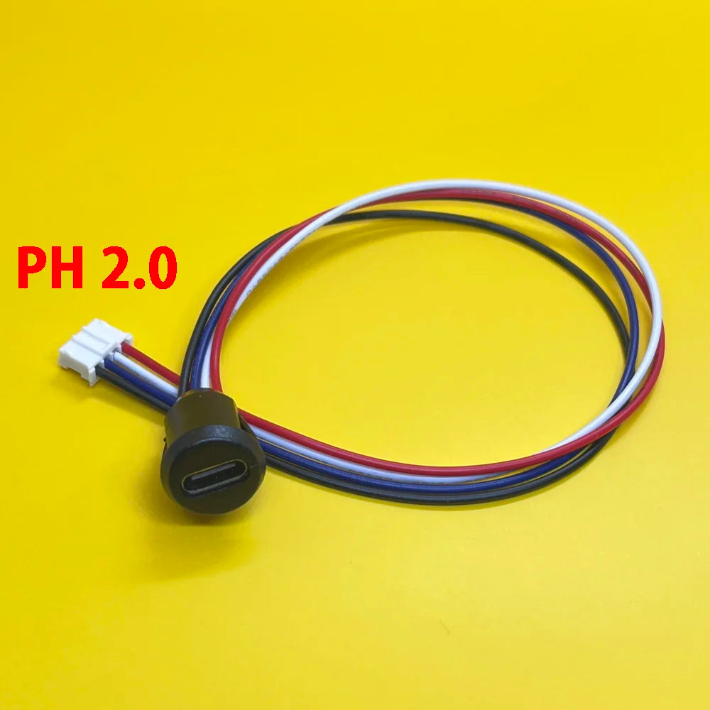 1pcs USB-C Type 6Pin Waterproof USB Connector Direct Compression Female Base Female Socket Charging Interface With Welding Wire