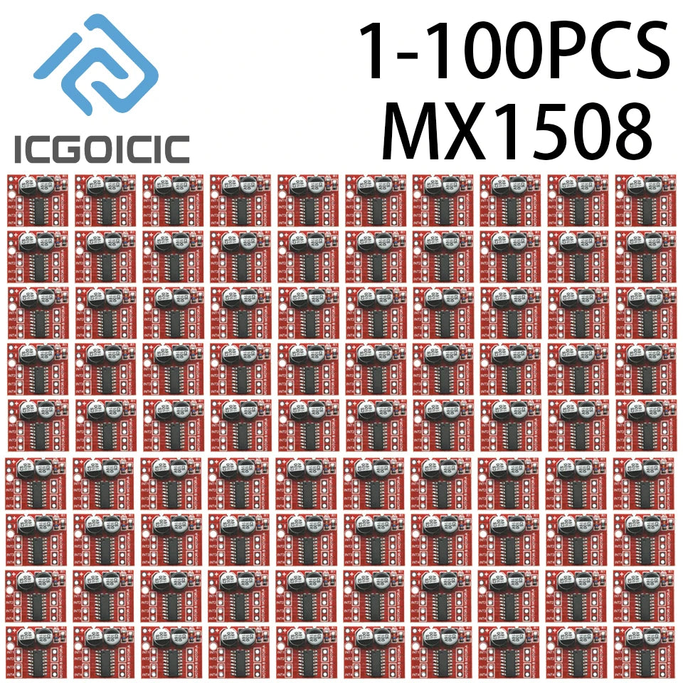 1-100PCS MX1508 Dual DC Motor Driver Module 2V-10V 1.5A PWM Speed Control H-Bridge Stepper L298N Replacement for Arduino