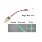 6mm 10mW Green Small Laser Head Module Dot/Line/Cross 3V-5V Adjustable Focal Length 520nm Laser Diode Head Industrial Class