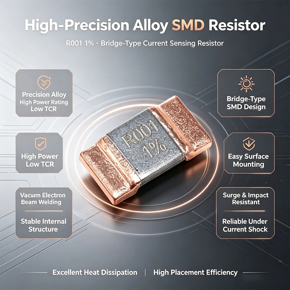 100PCS 5930 3920 2512 1% SMD Alloy Resistor Chip Current Sense Shunt Resistors Manganese Copper Sampling Resistor 1mR 0.5mR