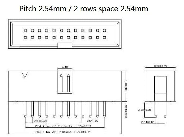 100 Pcs 2.54 MM Male PCB Header 6 8 10 12 14 16 20 24 26 30 34 40 50 60 64 80 Pin Straight ShroudedDIP SMD IDC Socket Box JTAG