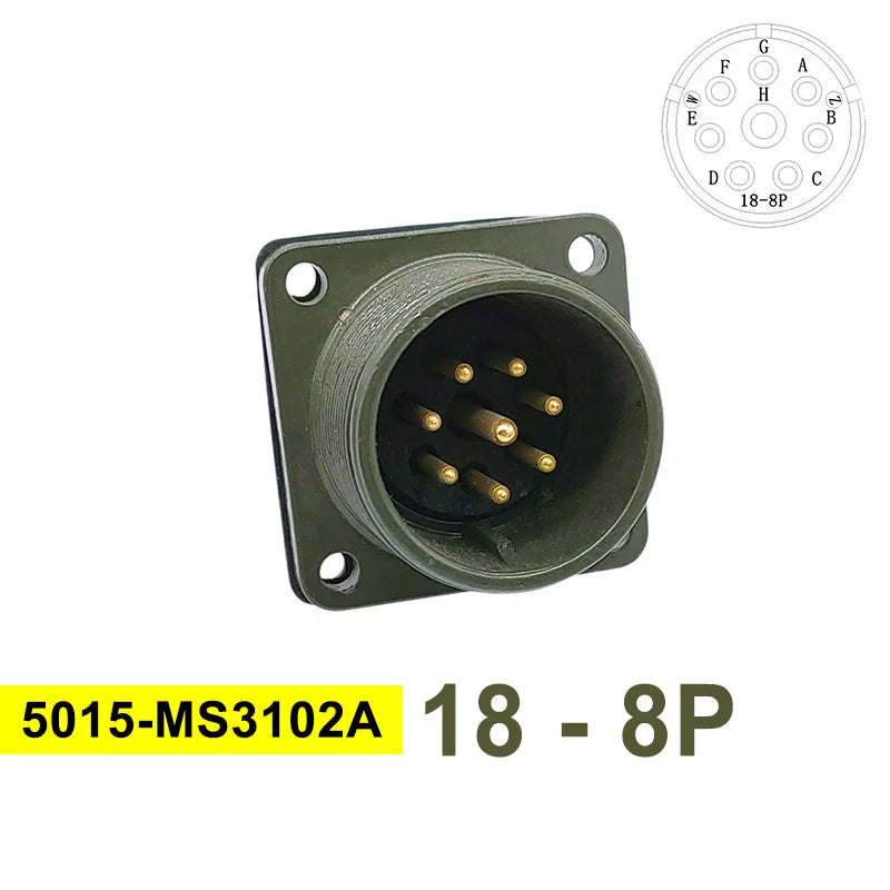 MS3102A MIL-C 5015 Military Specification Connector 18S-12 18S-8 18S-1 Plug&Socket MS3106A MS3108A MIL STD Circular Connectors