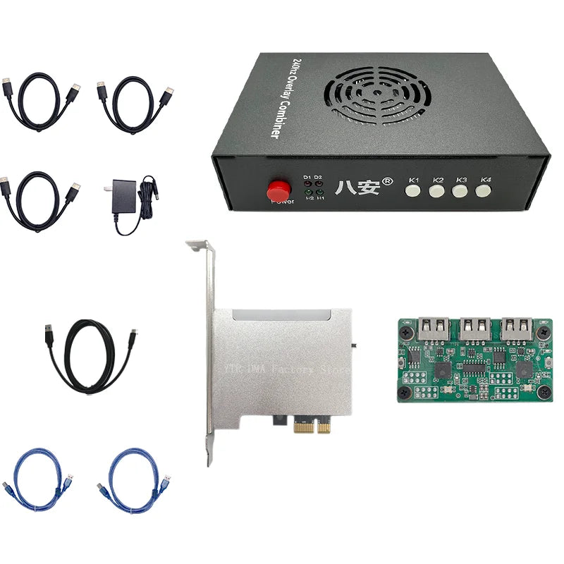 Complete Professional DMA Full Set 75T Ice Shield FPGA Module + BAAN DP/HDMI  1K240Hz 2K144Hz Video Fusion Device + MAKCU
