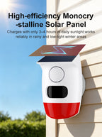 PGST Solar 120dB Independent Alarm Detector PIR Infrared Motion Sensor Siren Horn Home Security Protection Outdoor Waterproof