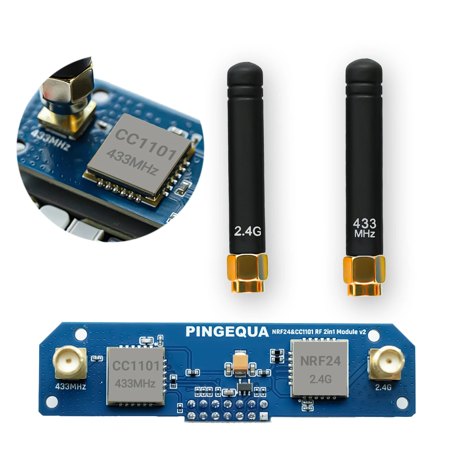 M5Stack Cardputer ADV RF Module CC1101 433MHz & NRF24 2.4G Dual Chip, Enhanced Antenna, Auto Switching Hydra RF 424 PINGEQUA