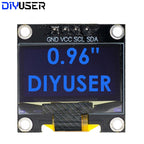 DIYUSER 0.96 Inch OLED SSD1306 White/Blue/Yellow 128X64 IIC I2C Serial Display Module 12864 LCD Screen Board For Ard