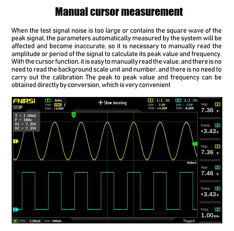 FNIRSI-1014D 1013D TC3 Oscilloscope 3-in-1 Dual Channel Input Signal Generator 100MHz * 2 Analog Bandwidth 1GSA/s Sampling Rate